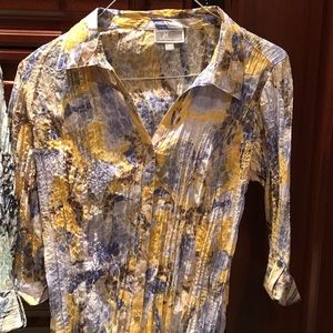JM Collection Crinkle Shirt New No Tags